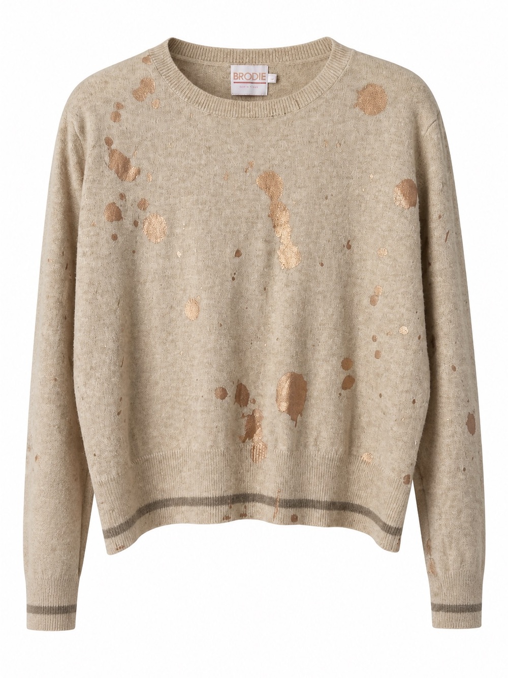 BRODIE 100% Cashmere Foil Splatter Sweater Size L